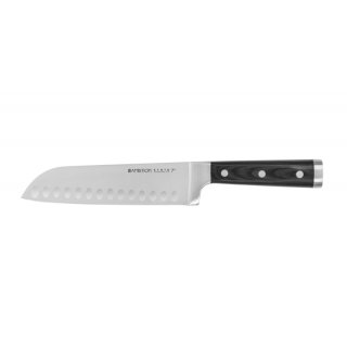 Nóż Szefa kuchni z przetłoczeniami Santoku 25 cm AMBITION