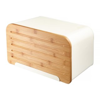 Chlebak Nordic z deską do krojenia 35 x 21,5 x 21,5 cm kremowy AMBITION