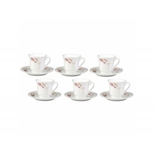 Komplet kawowy Storczyk 220 ml 12-elementowy DOMOTTI