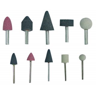 Kamienie szlifierskie z trzpieniami 6 oraz 3mm 10 szt PROFIX