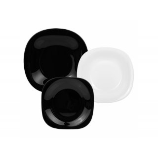 Komplet obiadowy Carine White & Black 18-elementowy LUMINARC