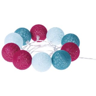 Łańcuch 10 LED bawełniane kule, jesień, 2x AA, WW, timer EMOS
