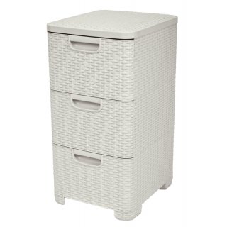 Regał z 3 szufladami 33 x 38 x 63 cm kremowy CURVER