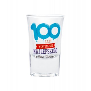 Kieliszki do wódki szklane urodziny 100 LAT 50 ml 6 szt.