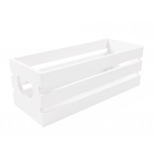 Skrzynka drewniana biała z wycietymi sercami 21x11x10 TIN TOURS