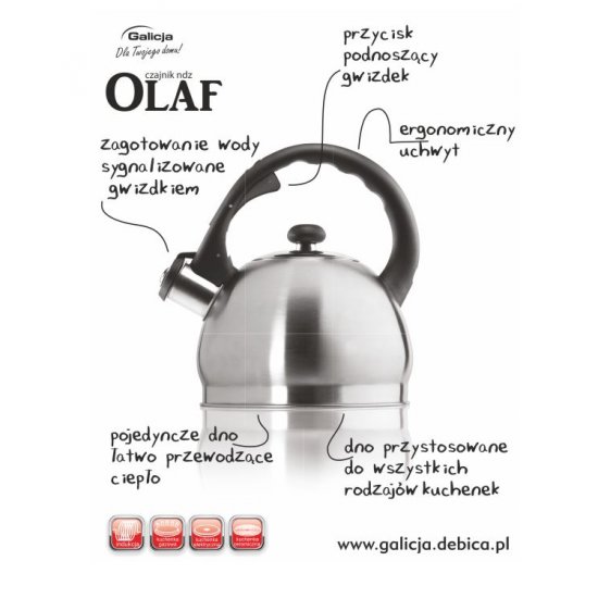 Czajnik nierdzewny Olaf 1,8 L GALICJA
