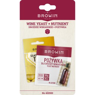 Drożdże winiarskie 20 ml + Pożywka 10 g BROWIN