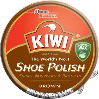 Pasta do butów w puszce 50 ml Shoe Polish brąz KIWI