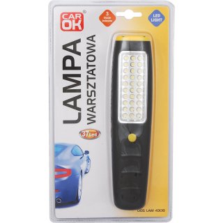 Lampa warsztatowa 37 LED haczyk + magnes CAR OK