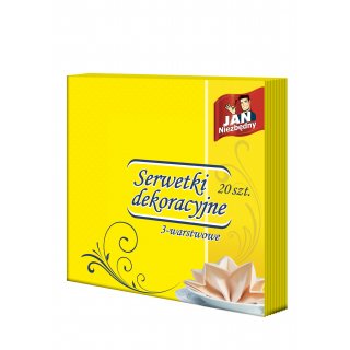 Serwetki Dekor żółte 40x40 cm - 20 szt. JAN NIEZBĘDNY
