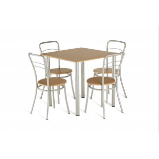 Zestaw mebli kuchennych stół + 4 krzesła 80x80 cm buk